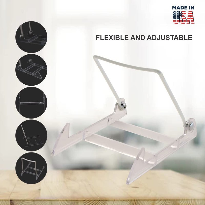 KINGDOM SOLUTIONS MADE IN USA 12-pack Sturdy & Durable Adjustable Acrylic Easels to Display Unnoticeably Plates  Art  Pictures & More - Unique on the Market - Image 4